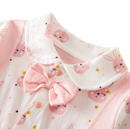 The Delilah - Cute Cartoon Bow Tie Rabbit Printed Bodysuit