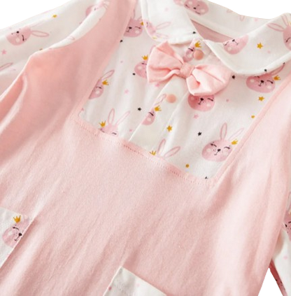 The Delilah - Cute Cartoon Bow Tie Rabbit Printed Bodysuit