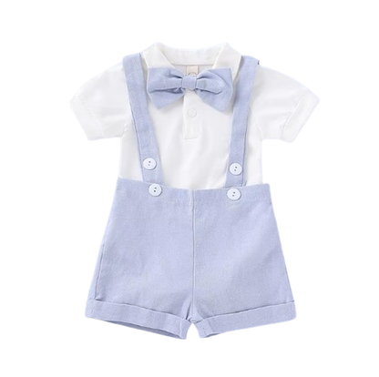 The Dereck - Baby Boy Formal Suit Gentleman Romper + Suspenders Shorts