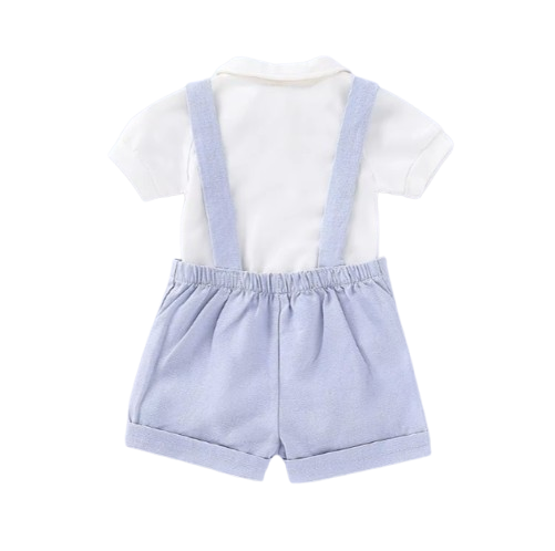 The Dereck - Baby Boy Formal Suit Gentleman Romper + Suspenders Shorts