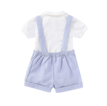 The Dereck - Baby Boy Formal Suit Gentleman Romper + Suspenders Shorts