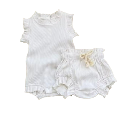 The Elena - Baby Girl Solid Colour Top PP Shorts Set