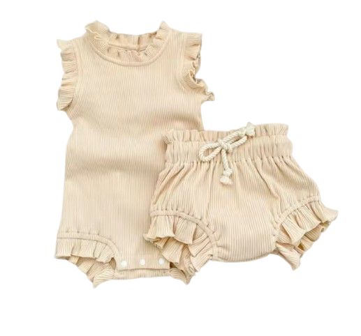 The Elena - Baby Girl Solid Colour Top PP Shorts Set