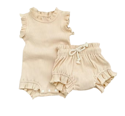 The Elena - Baby Girl Solid Colour Top PP Shorts Set