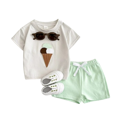 The Emmanuel - Baby Boy Ice Cream Print T-Shirt + Shorts