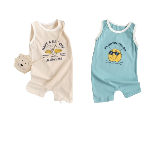 The Everett - Baby Boy Cartoon Print Short Sleeve Outfit