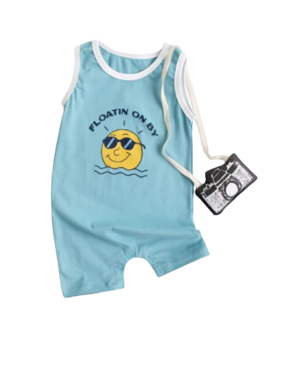 The Everett - Baby Boy Cartoon Print Short Sleeve Outfit