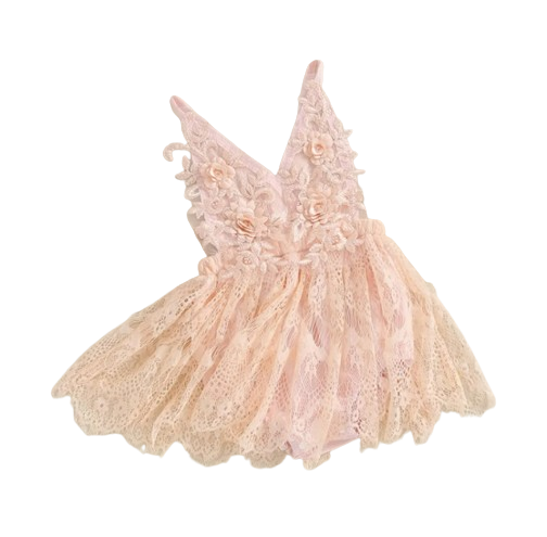 The Evie - Baby Girl Princess Floral Lace Dress