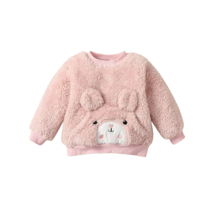 The Gia - Baby Girl Pink Bear O-Neck Long Sleeve Tops + Pants