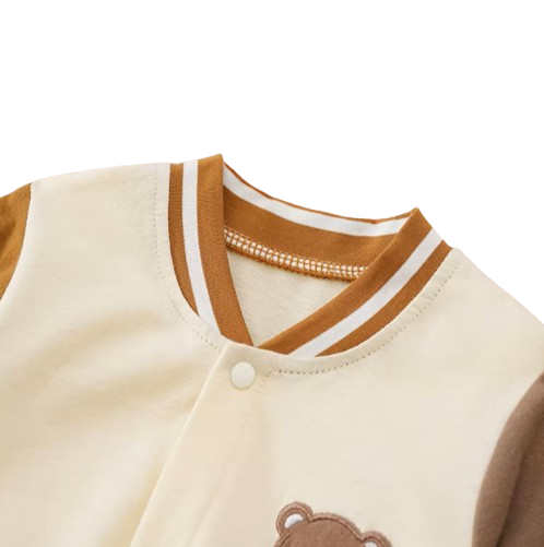 The Hadley - Baby Unisex Teddy Bear Embroidered Toddler Baseball Suit