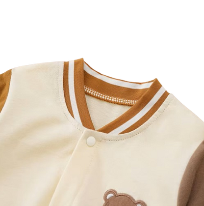 The Hadley - Baby Unisex Teddy Bear Embroidered Toddler Baseball Suit