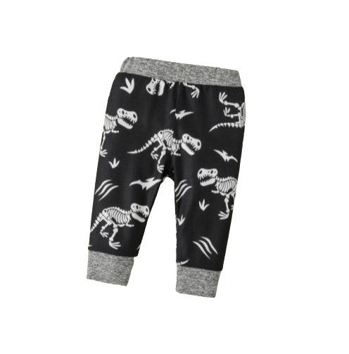 The Henry - Baby Boy Cartoon Dinosaur Printed Long Sleeve Trousers & Pants