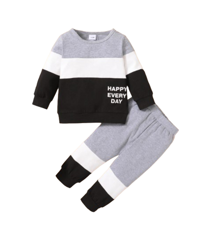 The Jack - Baby Boy Happy Every Day Print Sweatshirt & Pants