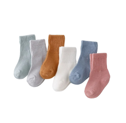 The Luke - Baby Unisex 6pairs Solid Colour Socks