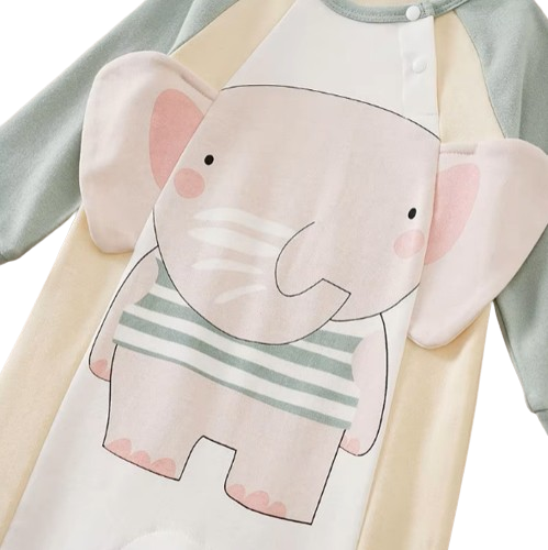 The Jayce - Baby Unisex Cartoon Printed Elephant Romper