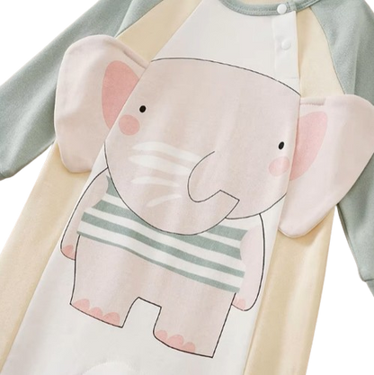 The Jayce - Baby Unisex Cartoon Printed Elephant Romper