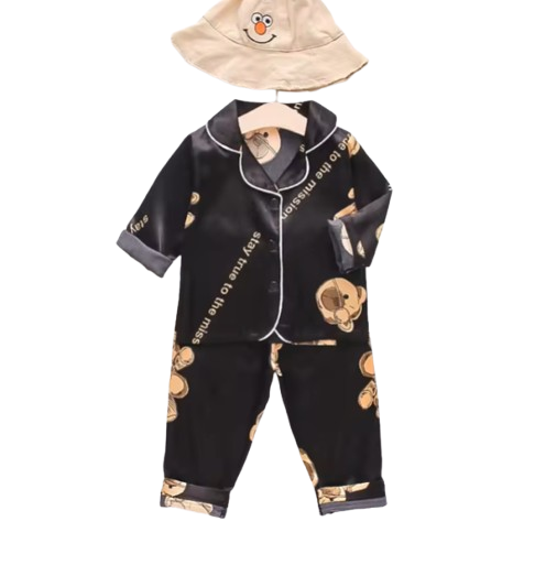 The Jodie - Baby Unisex Cute Print Pajamas Set - Brown Bear Print