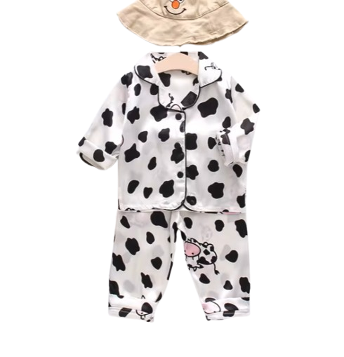 The Jodie - Baby Unisex Cute Print Pajamas Set - Cow Spot Print