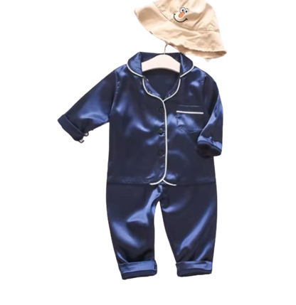 The Jodie - Baby Unisex Cute Print Pajamas Set - Plain Navy Blue