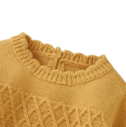 The Josiah - Baby Unisex Yellow Knitted Onesie