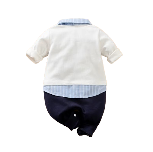 The Juan - Baby Boy Cute Solid Gentleman Casual Long Sleeve Bodysuit